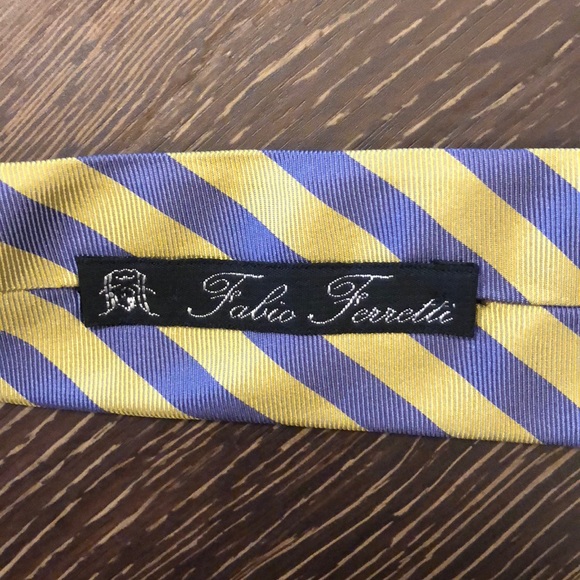 Fabio Ferretti tie yellow/blue stripe - Picture 2 of 4